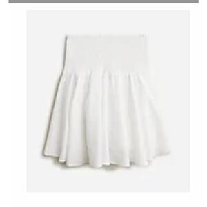 Smocked Waist Linen Mini Skirt